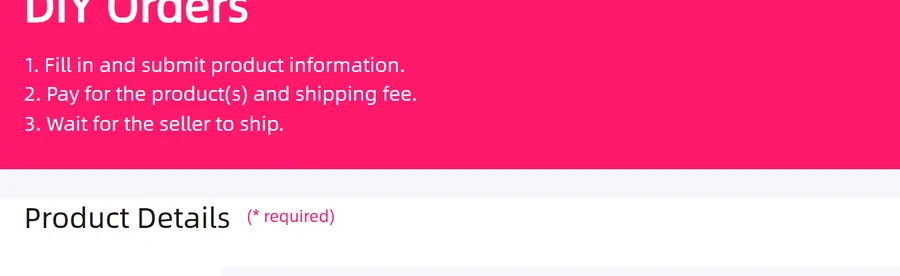 Header of the Oopbuy DIY Orders page with its three steps