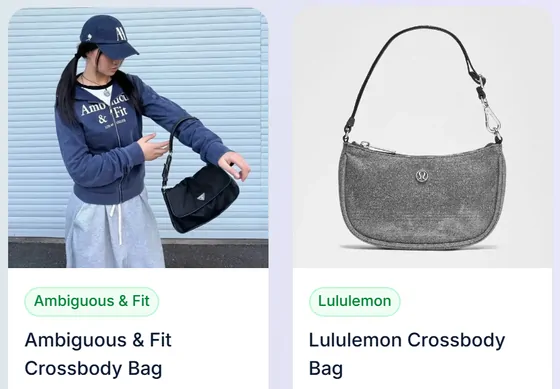 Bags and backpacks: two product cards from the catalogue category page