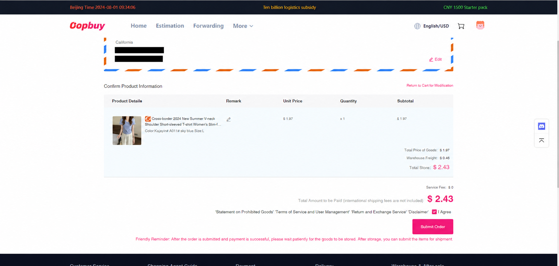 Check the first checkout — official tutorial interface